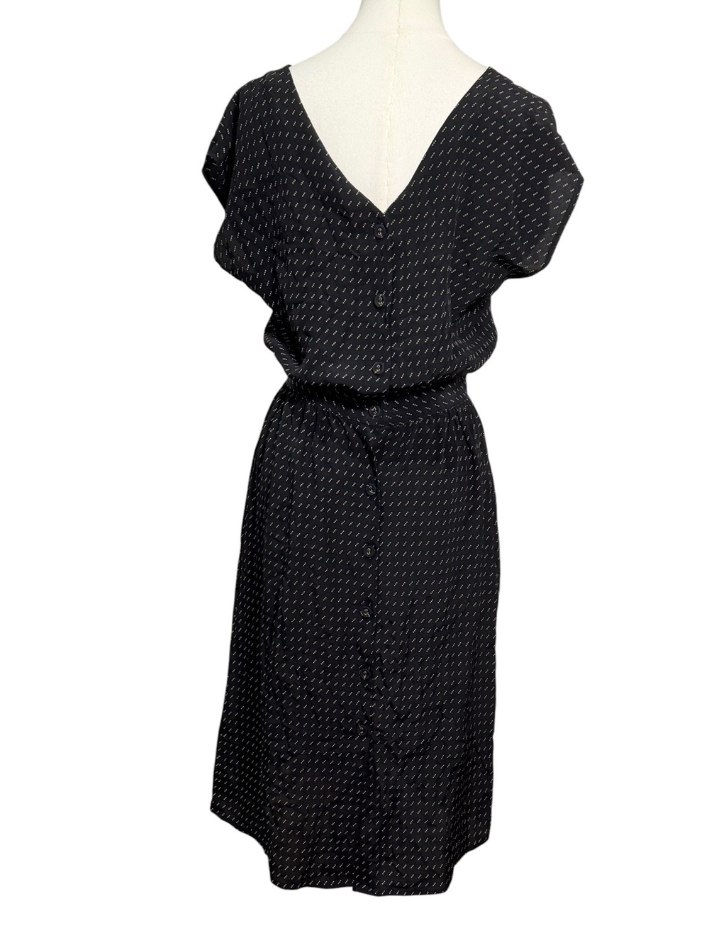 No.6 Store Silk Dot Print Midi Dress Black Size Small - Picture 5 of 13